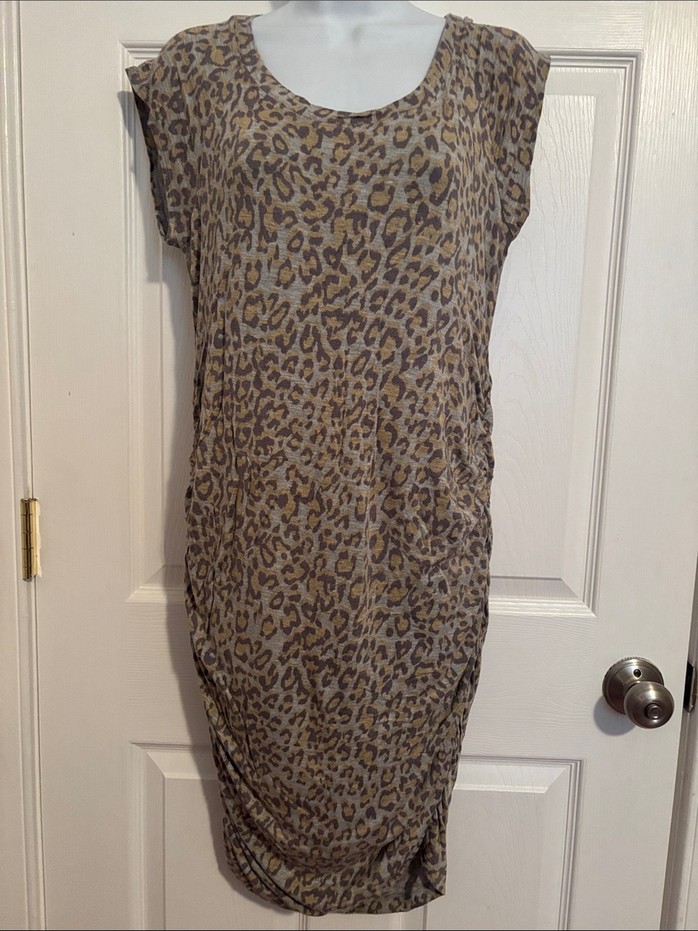 K Dash Leopard Print Cap Sleeve Women's Dress